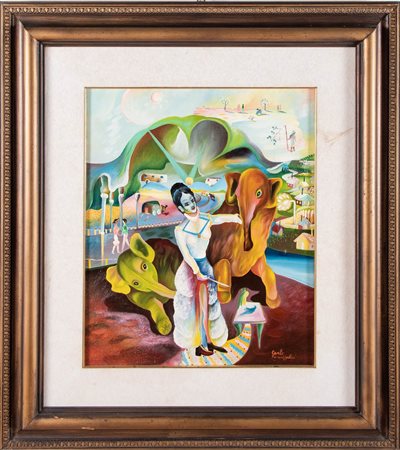 Carlo Baruffaldi (Pieve Di Salicieto Di Gualtieri 1934), “Domatrice di elefanti”.