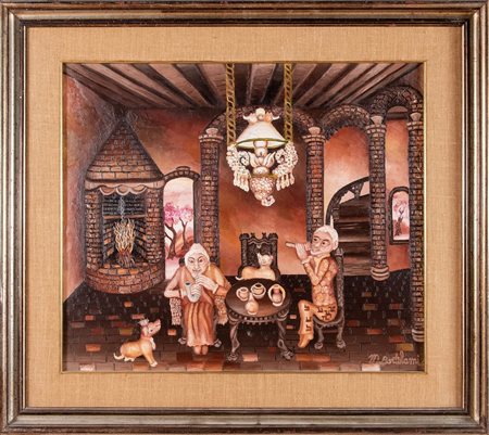 Mario Bortolami (Voltabarozzo 1924 - 2001), “Giorni felici”, 1973.