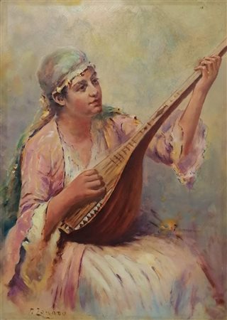 Faustino Zonaro “Donna con mandolino”