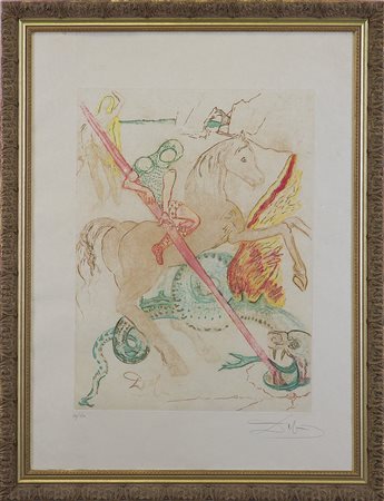 DALI' SALVADOR (1904 - 1989) - San. Giorgio e il drago.