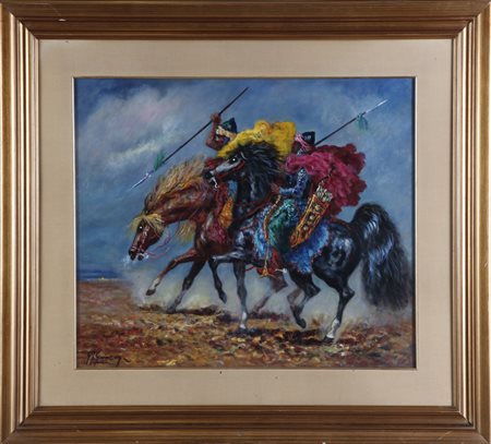 GONZAGA GIOVAN FRANCESCO (1921 - 2007) - Cavalieri nel deserto.