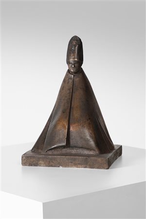 MANZU' GIACOMO (1908 - 1991) - Cardinale seduto.