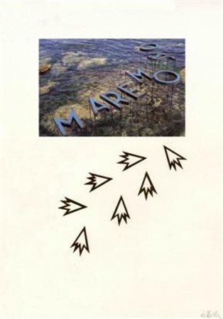 FRANCO DELLERBA Mare mosso Fotolito e collage su carta cm 34,5x24,5