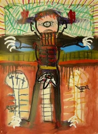 GIAN RUGGERO MANZONI L’ometto, 2008 Tecnica mista su carta cm 76x56,5