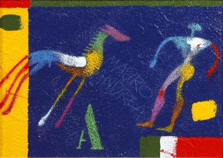 ANDREA MAURO Pura vita, 1995 Acrilico su tavola di legno intonacata cm 24x35