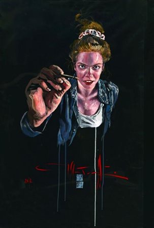 WALTER MATERASSI Ritratto di Astrid, 2012 Smalto su acetato cm 90x60