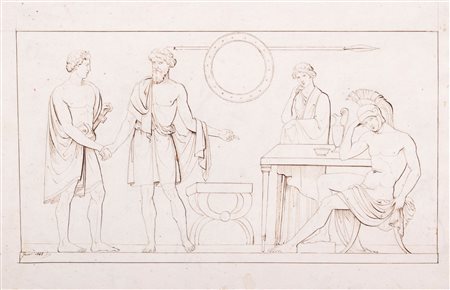 Filippo Ferrari (Roma 1819-1897)  - Due studi per bassorilievi