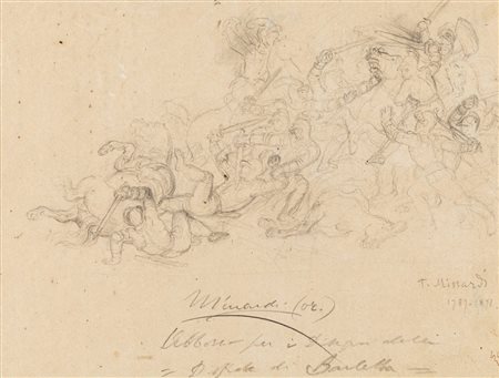 Tommaso Minardi (Faenza 1787-Roma  1871)  - "Abbozzo per i disegni della 'Disfida di Barletta'"