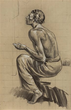 Scuola italiana, inizi secolo XX - Uomo seduto