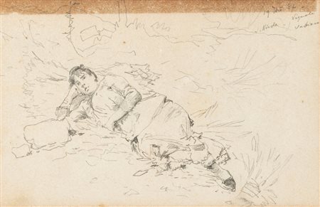 Ettore Ferrari (Roma 1845-1929)  - Lotto di tre disegni, in un'unica cornice