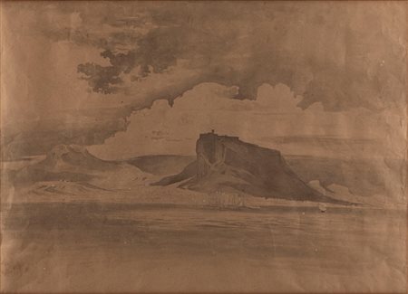 Johann Jakob Frey (Basilea 1813-Frascati 1865)  - Veduta di Canossa