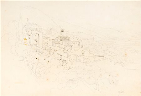 Johann Jakob Frey (Basilea 1813-Frascati 1865)  - "Assisi"