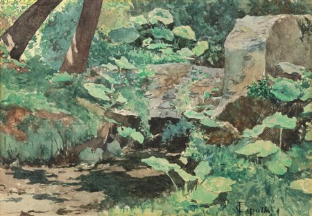 Fabio Cipolla (Roma 1852-1935)  - Luci nel bosco