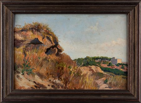 Fabio Cipolla (Roma 1852-1935)  - L'estate nei pressi della costa