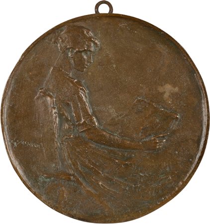 Giuseppe Siccardi (Albino 1883-Bergamo 1956)  - Ragazza in lettura