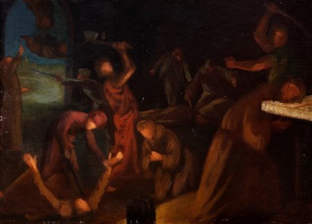 Attribuito a Cesare Fracassini (Roma 1838-1868) - Prima idea per il dipinto "I martiri di Gorcum"