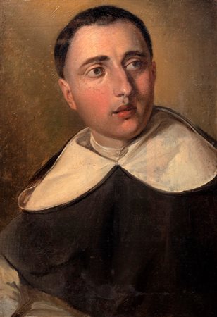 Scuola italiana del XIX secolo - Coppia di dipinti di religiosi