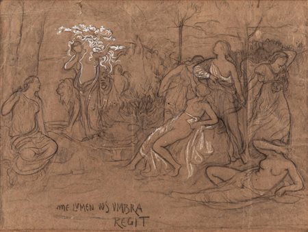 Adolfo de Carolis (Montefiore dell'Aso 1874-Roma 1928)  - "Me lumen vos umbra regit", About 1903