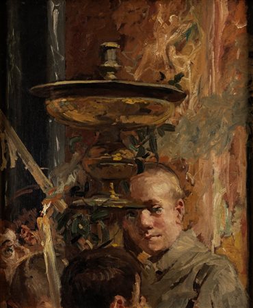 Arturo Viligiardi (Siena 1869-Alessandria 1936)  - "Siena - In sacrestia", 1907