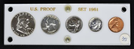 MODERN UNITED STATES PROOF SET COINS VALUE 1961 Monete da: one cent, one...