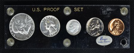 MODERN UNITED STATES PROOF SET COINS VALUE 1956 Monete da: one cent, one...