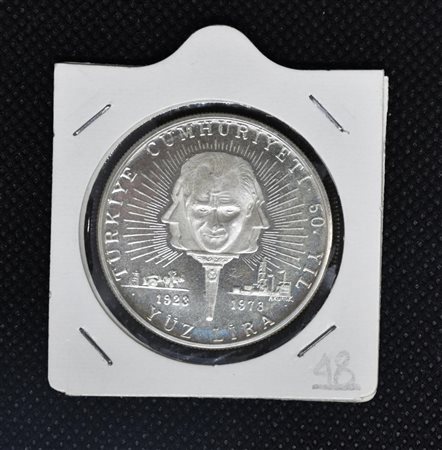 100 LIRE TURCHIA 1973 50esimo Anniversario della Repubblica di Turchia