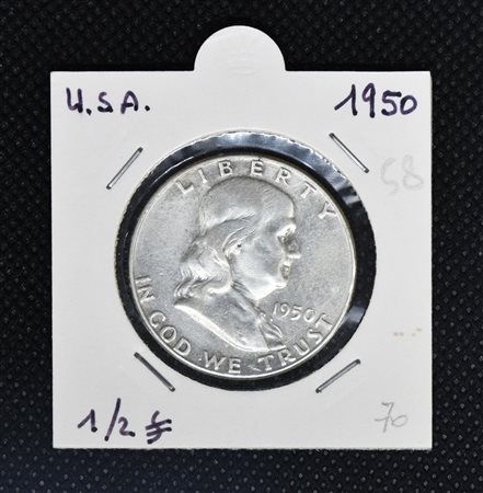 HALF DOLLAR USA 1950 in argento, Campana Franklin
