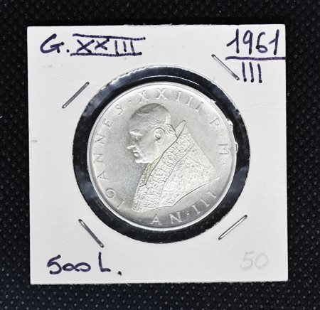 500 LIRE CITTA' DEL VATICANO 1961 in argento, Papa Giovanni XXIII