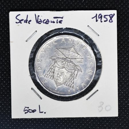 500 LIRE CITTA' DEL VATICANO 1958 in argento, Sede Vacante