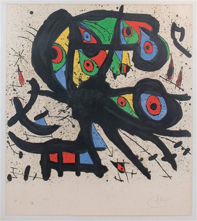 JOAN MIRO' (Barcellona 1893 - Palma di Maiorca 1983) "Senza titolo"....