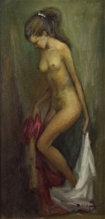 RENZO MAGNANINI (Gonzaga 1920 - Bentivoglio 2006) "Nudo". Olio su tela. Cm...