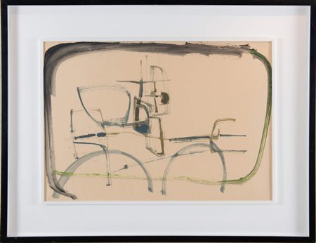 SERGIO ROMITI (Bologna 1928 -2000) "Composizione", 1957. Tempera su carta...