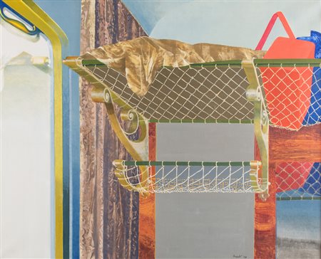 DINO BOSCHI (Bologna 1923 - 2015) "Viaggio di nozze", 1969. Olio su tela. Cm...