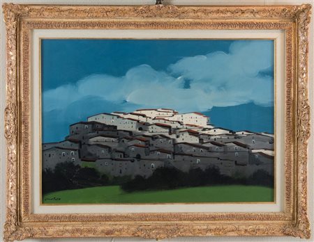 ENOTRIO PUGLIESE (Buenos Aires 1920 - Pizzo 1989) “Paesaggio calabrese”. Olio...