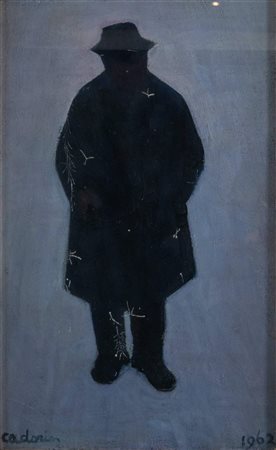 GUIDO CADORIN (Venezia 1892 - 1976) "Figura", 1962. Olio su tela. Cm 65,5x40....
