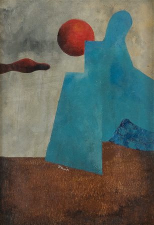 FILLIA (Ravello 1904 - Torino 1936) "Senza titolo". Olio su tela. Cm 35x25....