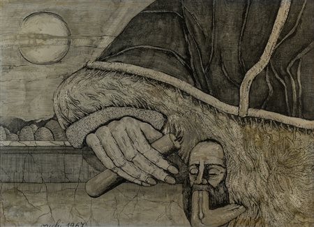 SERGIO VACCHI (Castenaso 1925 - Siena 2016) "Senza titolo", 1967. Tecnica...