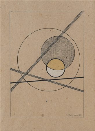 LUIGI VERONESI (Milano 1908 - 1998) "Senza titolo", 1983. Tecnica mista su...