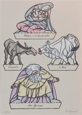 WOLFANGO PERETTI POGGI (Bologna 1926 - 2017) "Il presepio". Cartella...