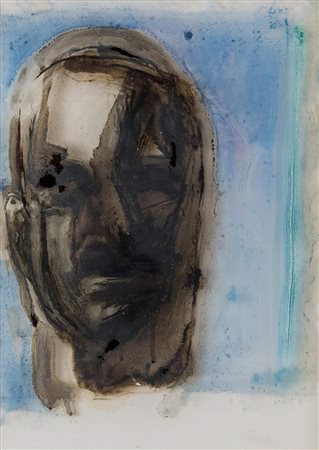 PIERO MANAI (Bologna 1951 - 1988) "Testa", 1984. Tecnica mista su acetato. Cm...