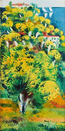 ATHOS FACCINCANI (Peschiera del Garda 1951) "Paesaggio", 1995. Olio su tela....