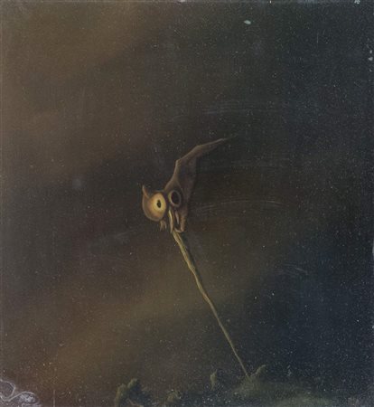 ALADINO GHIONI (Treviso 1936) "Senza titolo". Olio su tavola. Cm 16,5x15....