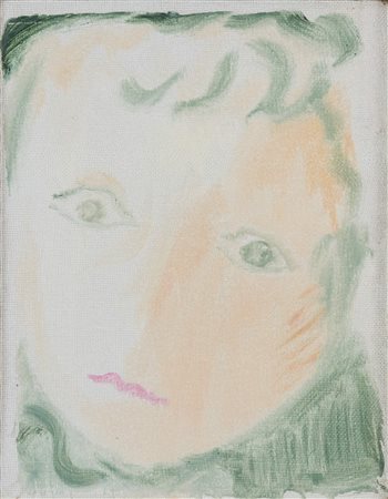 VIRGILIO GUIDI (Roma 1891 - Venezia 1984) "Testa" Olio su tela. Cm 25x20....