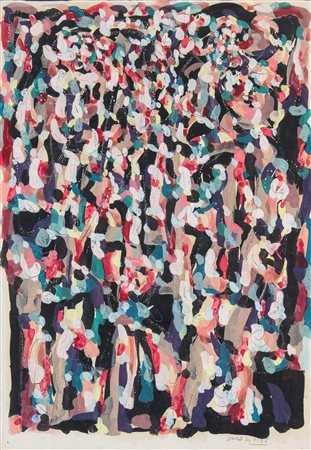 PIERO DORAZIO (Roma 1927 - Perugia 2005) "Senza titolo" 1956. Olio e tecni...