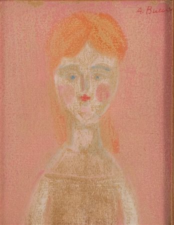 ANTONIO BUENO (Berlino 1918 - Fiesole 1984) "Figura". Olio su tavola. Cm....