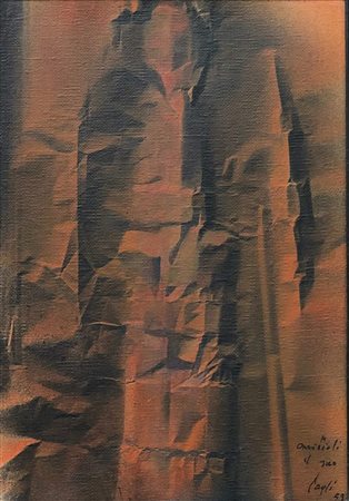 CORRADO CAGLI (Ancona 1910 - Roma 1976) Olio su tela, 1959. Cm 49x34 Opera...