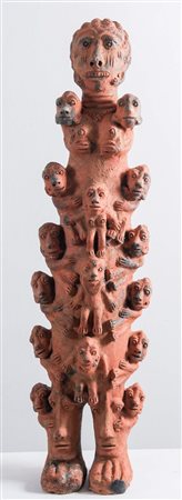SENI AWA CAMARA (Bignona, Senegal 1945) "Totem". Scultura in terracotta. Cm...