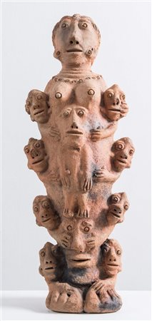 SENI AWA CAMARA (Bignona, Senegal 1945) "Totem". Scultura in terracotta. Cm...
