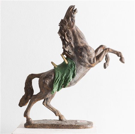 GIOVAN FRANCESCO GONZAGA (Milano 1921 - 2007) "Uzir". Scultura in bronzo. Cm...