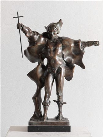 UGO ATTARDI (Genova 1923 - Roma 2006) "Cristoforo Colombo". Scultura in...